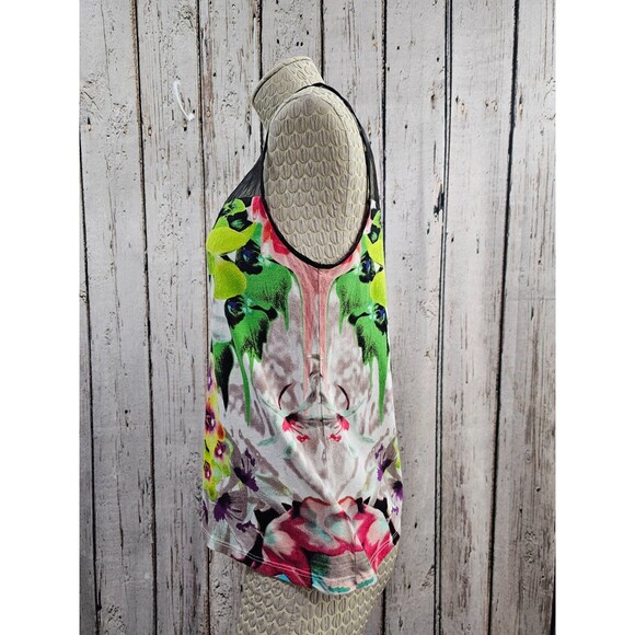 ALK Women's S Prabal Gurung Target Sheer Top Sleeveless Floral Blouse Shirt Tank - Picture 7 of 9